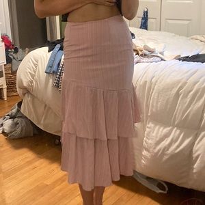 Mauve tiered skirt